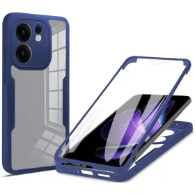   Techsuit - ColorVerse 360 tok kijelzővédővel - Oppo Reno13 F 4G / Reno13 F 5G / Reno13 FS 5G - Kék