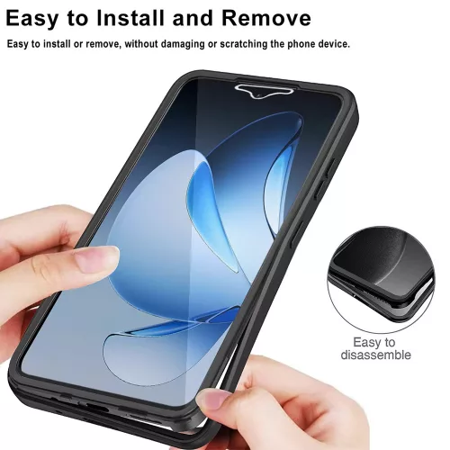 Techsuit - ColorVerse 360 tok kijelzővédővel - Oppo Reno13 - Fekete
