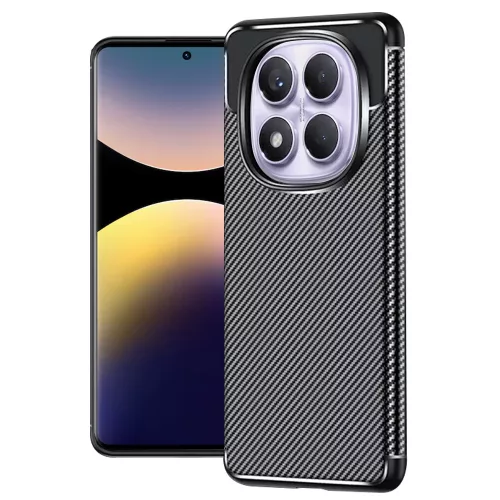 Techsuit - CarbonFiber szilikon tok - Xiaomi Redmi Note 14 Pro 4G - Fekete