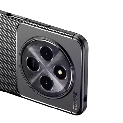 Techsuit - CarbonFiber szilikon tok - Xiaomi Redmi Note 14 Pro 4G - Fekete