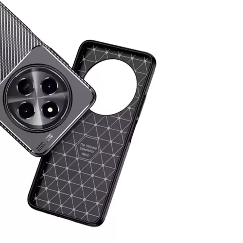 Techsuit - CarbonFiber szilikon tok - Xiaomi Redmi Note 14 Pro 4G - Fekete
