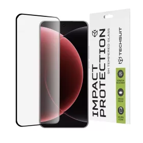   Techsuit - 111D Full Cover / Full Glue üvegfólia / 3D kerekített szélű kijelzőhöz - Xiaomi 15 Ultra - Fekete széllel