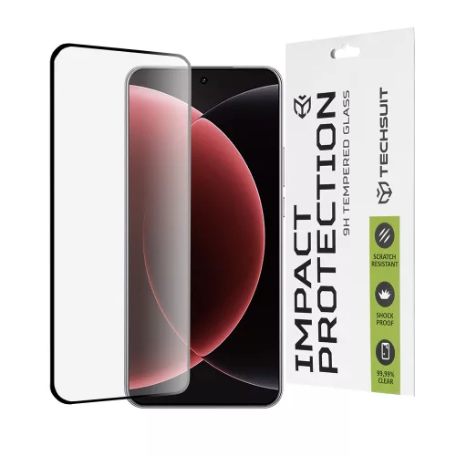 Techsuit - 111D Full Cover / Full Glue üvegfólia / 3D kerekített szélű kijelzőhöz - Xiaomi 15 Ultra - Fekete széllel