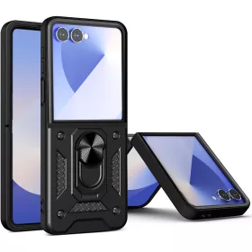   Techsuit - CamShield ütésálló tok - Samsung Galaxy Z Flip7 - Fekete