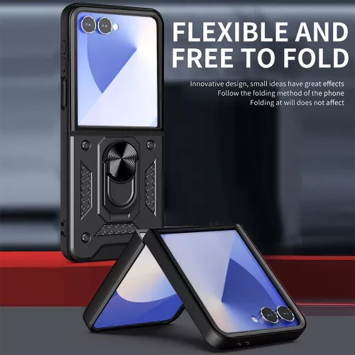 Techsuit - CamShield ütésálló tok - Samsung Galaxy Z Flip7 - Fekete