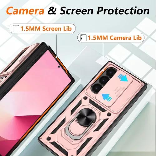 Techsuit - CamShield ütésálló tok - Samsung Galaxy Z Fold7 - Rosegold