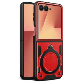   Techsuit - CamGuard Pro ütésálló tok - Samsung Galaxy Z Flip7 - Piros