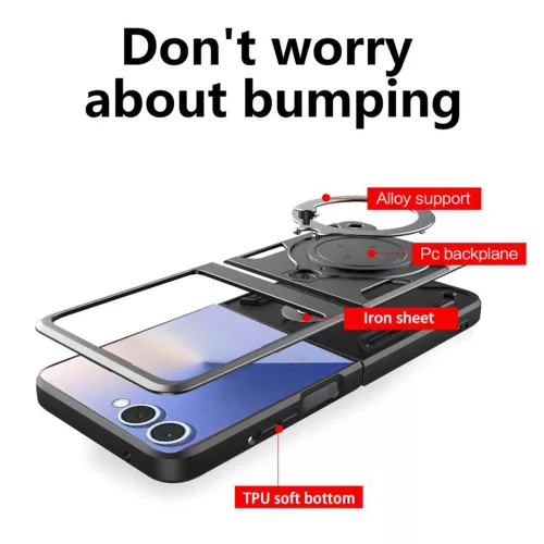 Techsuit - CamGuard Pro ütésálló tok - Samsung Galaxy Z Flip7 - Lila