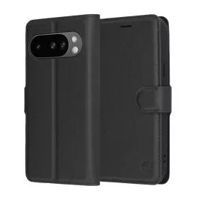   Techsuit - Leather Folio kinyitható tok - Google Pixel 10 Pro XL - Fekete