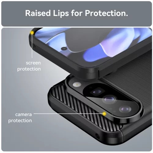 Techsuit - Carbon szilikon tok - Google Pixel 10 / 10 Pro - Fekete