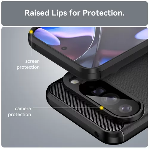 Techsuit - Carbon szilikon tok - Google Pixel 10 Pro XL - Fekete