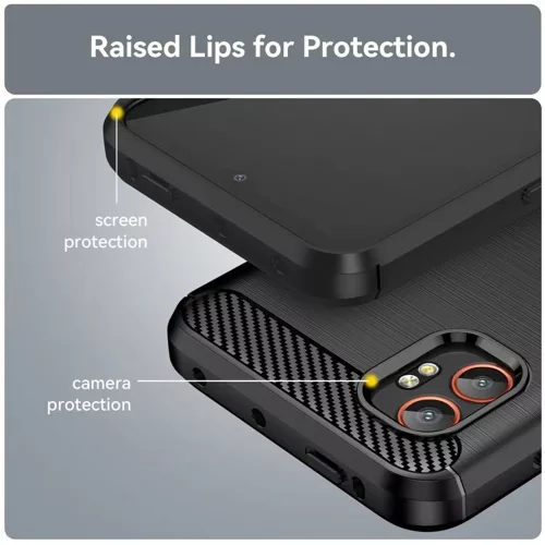 Techsuit - Carbon szilikon tok - Samsung Galaxy Xcover7 Pro - Fekete