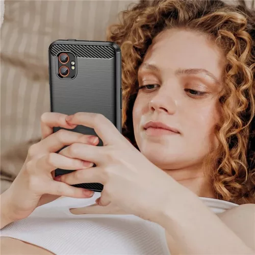 Techsuit - Carbon szilikon tok - Samsung Galaxy Xcover7 Pro - Fekete
