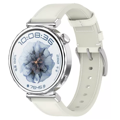Techsuit - Watchband 18mm (W073) - Huawei Watch GT 4 (41mm)/W1/Honor Watch S1/Garmin Venu 2S/Vivoactive 4S - White