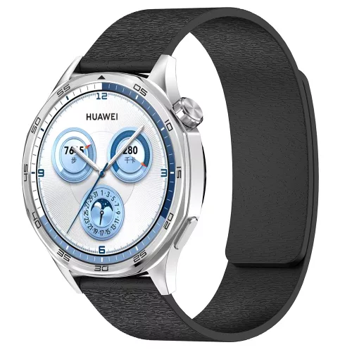 Techsuit - Watchband 18mm (W074) - Huawei Watch GT 4 (41mm)/W1/Honor Watch S1/Garmin Venu 2S/Vivoactive 4S - Black