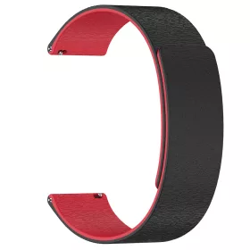   Techsuit - Watchband 18mm (W074) - Huawei Watch GT 4 (41mm)/W1/Honor Watch S1/Garmin Venu 2S/Vivoactive 4S - Black / Red