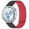 Techsuit - Watchband 18mm (W074) - Huawei Watch GT 4 (41mm)/W1/Honor Watch S1/Garmin Venu 2S/Vivoactive 4S - Black / Red