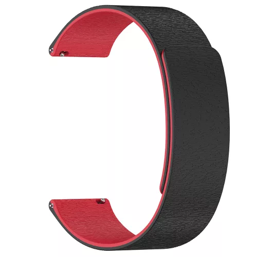 Techsuit - Watchband 20mm (W074) - Samsung Galaxy Watch4/5/Active 2, Huawei Watch GT 3 (42mm)/GT 3 Pro (43mm) - Black / Red