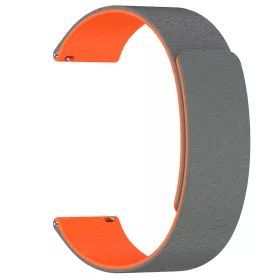   Techsuit - Watchband 22mm (W074) - Samsung Galaxy Watch (46mm)/Watch 3/Gear S3, Huawei Watch GT/GT 2 (46mm) - Grey / Orange