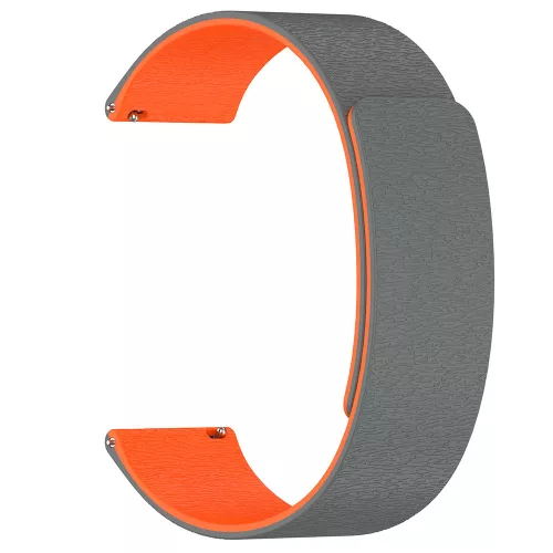 Techsuit - Watchband 22mm (W074) - Samsung Galaxy Watch (46mm)/Watch 3/Gear S3, Huawei Watch GT/GT 2 (46mm) - Grey / Orange