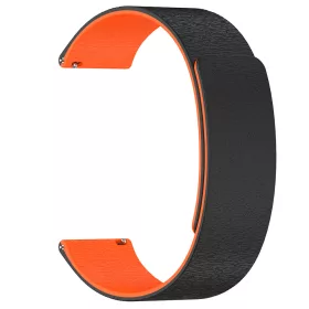   Techsuit - Watchband 22mm (W074) - Samsung Galaxy Watch (46mm)/Watch 3/Gear S3, Huawei Watch GT/GT 2 (46mm) - Black / Orange