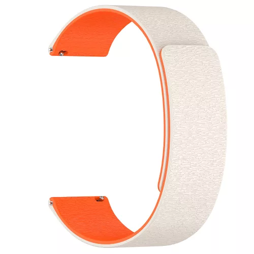 Techsuit - Watchband 22mm (W074) - Samsung Galaxy Watch (46mm)/Watch 3/Gear S3, Huawei Watch GT/GT 2 (46mm) - Beige / Orange