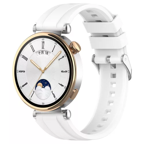 Techsuit - Watchband 18mm (W075) - Huawei Watch GT 4 (41mm)/W1/Honor Watch S1/Garmin Venu 2S/Vivoactive 4S - White