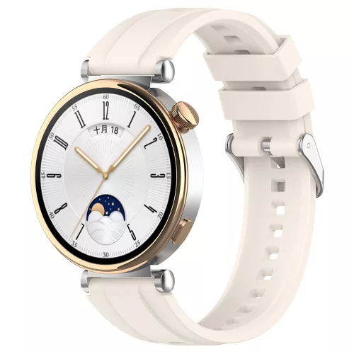 Techsuit - Watchband 18mm (W075) - Huawei Watch GT 4 (41mm)/W1/Honor Watch S1/Garmin Venu 2S/Vivoactive 4S - Beige