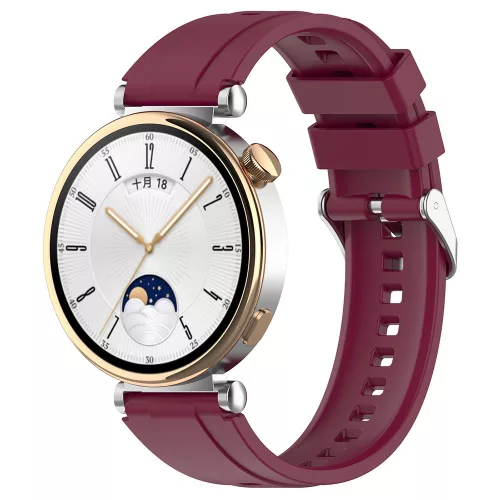 Techsuit - Watchband 18mm (W075) - Huawei Watch GT 4 (41mm)/W1/Honor Watch S1/Garmin Venu 2S/Vivoactive 4S - Bordeaux