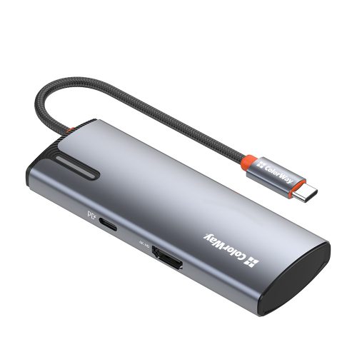 ColorWay - Docking Station (CW-HUB01) - 3x USB, Type-C, HDMI 4K HD, PD 100W, 5Gps, Plug&Play, with Built-in Indicator - Silver