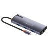ColorWay - Docking Station (CW-HUB03) - 4x USB, Type-C, RJ45, PD 100W, 5Gps, Ethernet 1 GbE, 5A, Indicator, Cable - Silver