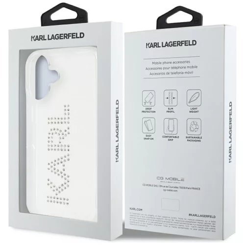 Karl Lagerfeld - IML Rhinestones (KLHCP16SHKLSTDCT) - iPhone 16 - Transparent Logo