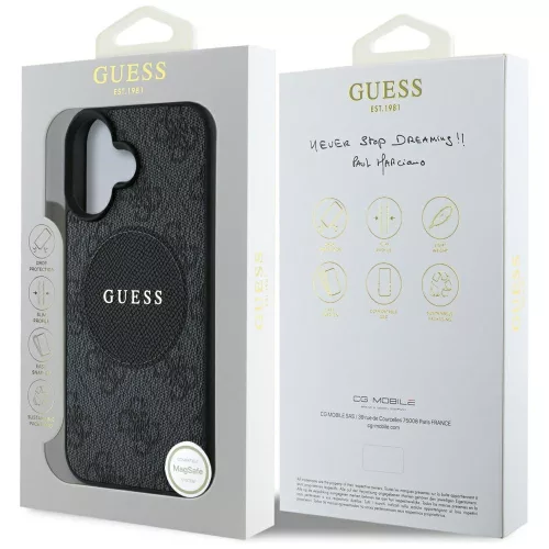 Guess - 4G Kör Klasszikus Logó MagSafe (GUHMP16SP4PGRSGK) - iPhone 16 - Fekete
