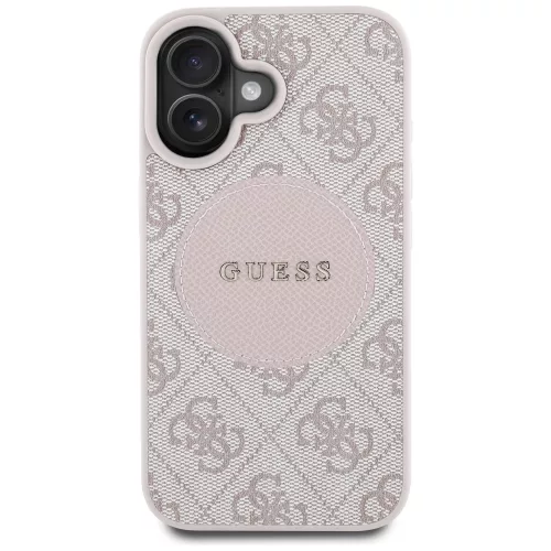 Guess - 4G Kör Klasszikus Logó MagSafe (GUHMP16SP4PGRSGP) - iPhone 16 - Rózsaszín