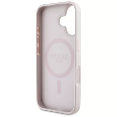 Guess - 4G Kör Klasszikus Logó MagSafe (GUHMP16SP4PGRSGP) - iPhone 16 - Rózsaszín