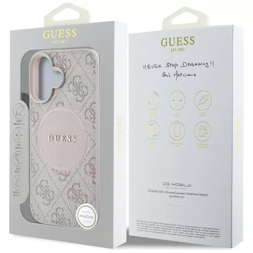 Guess - 4G Kör Klasszikus Logó MagSafe (GUHMP16SP4PGRSGP) - iPhone 16 - Rózsaszín