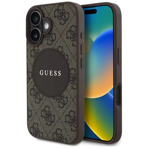 Guess - 4G Kör Klasszikus Logó MagSafe (GUHMP16SP4PGRSGW) - iPhone 16 - Barna