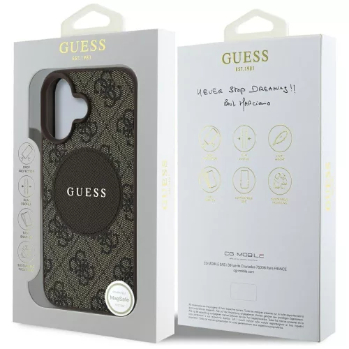 Guess - 4G Kör Klasszikus Logó MagSafe (GUHMP16SP4PGRSGW) - iPhone 16 - Barna