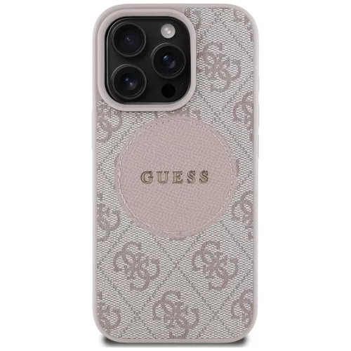 Guess - 4G Kör Klasszikus Logó MagSafe (GUHMP16LP4PGRSGP) - iPhone 16 Pro - Rózsaszín