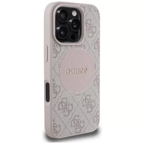 Guess - 4G Kör Klasszikus Logó MagSafe (GUHMP16LP4PGRSGP) - iPhone 16 Pro - Rózsaszín