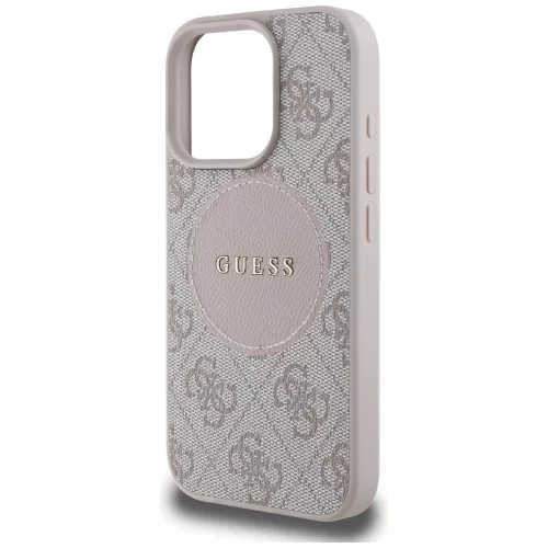 Guess - 4G Kör Klasszikus Logó MagSafe (GUHMP16LP4PGRSGP) - iPhone 16 Pro - Rózsaszín
