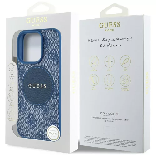 Guess - 4G Kör Klasszikus Logó MagSafe (GUHMP16LP4PGRSGB) - iPhone 16 Pro - Kék