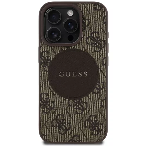 Guess - 4G Kör Klasszikus Logó MagSafe (GUHMP16XP4PGRSGW) - iPhone 16 Pro Max - Barna