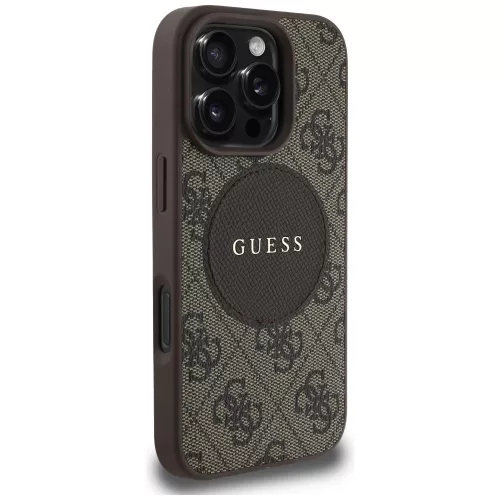 Guess - 4G Kör Klasszikus Logó MagSafe (GUHMP16XP4PGRSGW) - iPhone 16 Pro Max - Barna