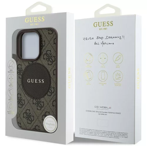 Guess - 4G Kör Klasszikus Logó MagSafe (GUHMP16XP4PGRSGW) - iPhone 16 Pro Max - Barna