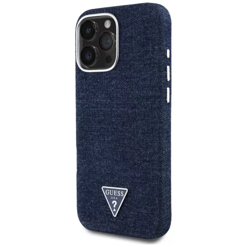 Guess - Farmerszövet Háromszög Logó MagSafe (GUHMP16XRJFWTLB) - iPhone 16 Pro Max - Kék
