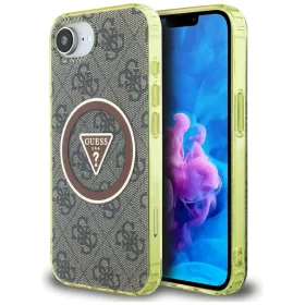   Guess - IML Fém Csillámos 4G Kör Háromszög MagSafe (GUHMPSE4HG4PRTGW) - iPhone 16e / iPhone 17e - Barna