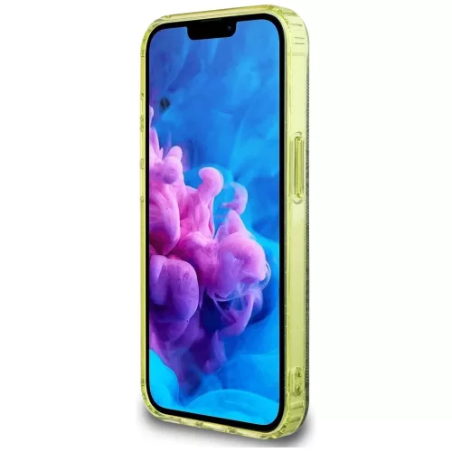 Guess - IML Fém Csillámos 4G Kör Háromszög MagSafe (GUHMPSE4HG4PRTGW) - iPhone 16e / iPhone 17e - Barna