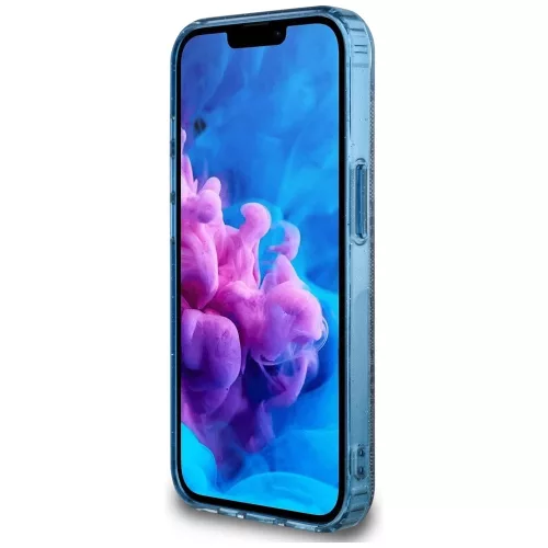 Guess - IML Fém Csillámos 4G Kör Háromszög MagSafe (GUHMPSE4HG4PRTGB) - iPhone 16e / iPhone 17e - Kék