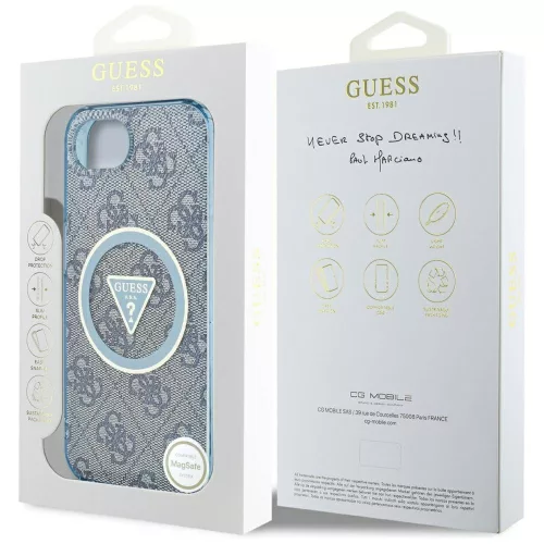 Guess - IML Metal Glitter 4G Circle Triangle MagSafe (GUHMPSE4HG4PRTGB) - iPhone 16e / iPhone 17e - Blue